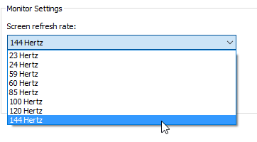 How To Set Monitor To 144Hz