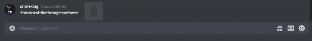 how to cross out text in Discord