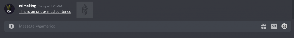 how to underline on Discord