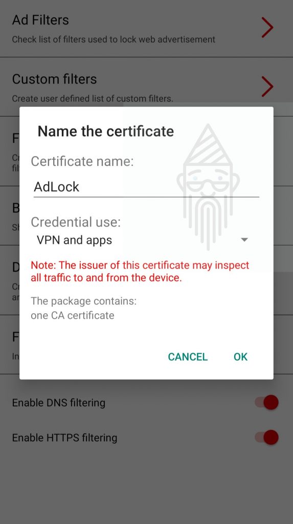 AdLock Name The Certificate