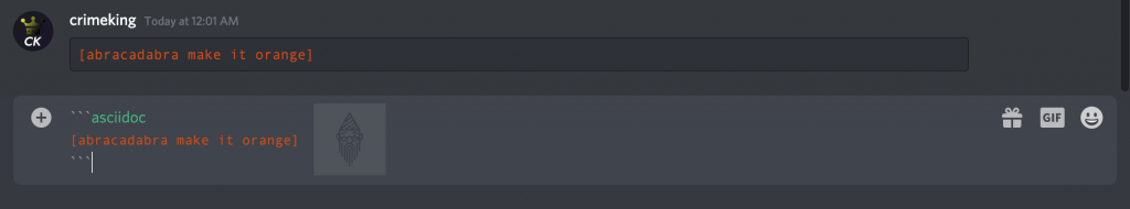 Discord code block color