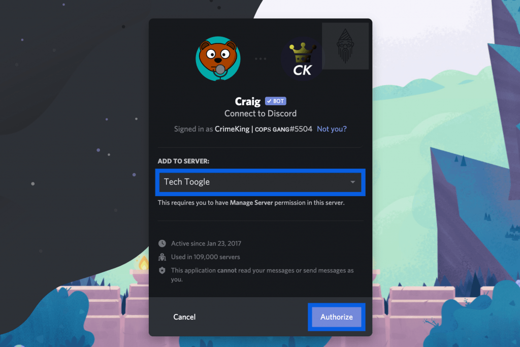 Craig Connect To Discord