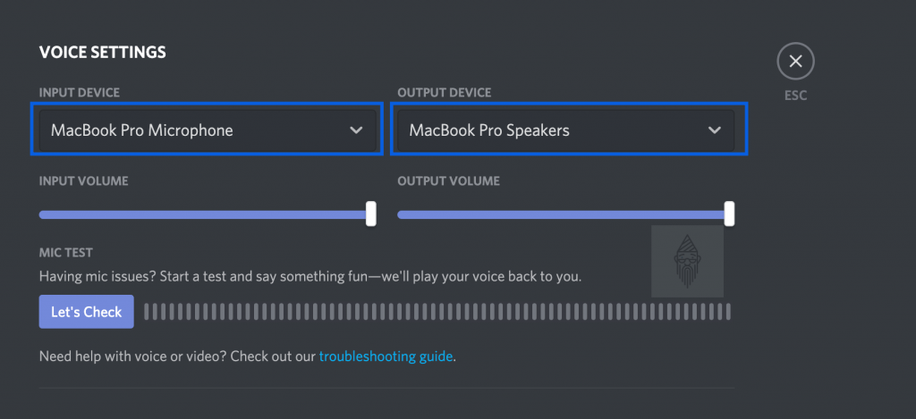 Discord Audio Settings