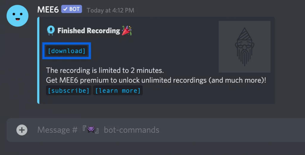 MEE6 Audio Download