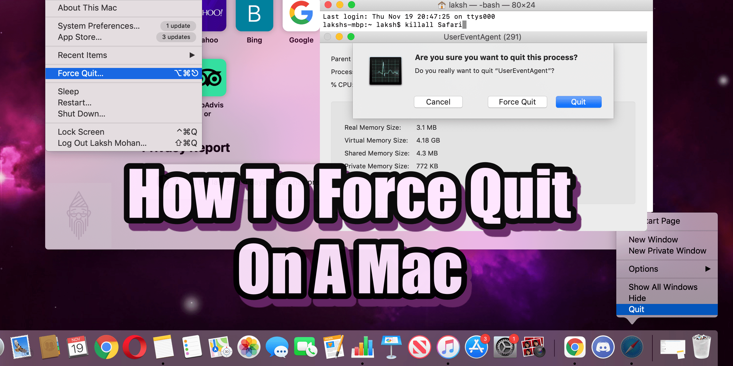 force quit Mac